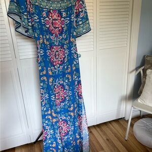 Flying Tomato Blue and Pink Patterned Dress